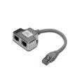 DIGITUS DN-93904 - CAT 5e Patchkabel-Adapter, 2x CAT 5e, geschirmt PC-PC, 2x RJ45-Buchse zu 1x RJ45-Stecker, 0,19 m