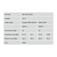 DIGITUS DK-2532-10/3 - LWL Patchkabel, Duplex, LC zu SC MM OM3 50/125 µ, 10 m