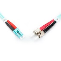 DIGITUS DK-2531-01/3 - LWL Patchkabel, Duplex, LC zu ST MM OM3 50/125 µ, 1 m