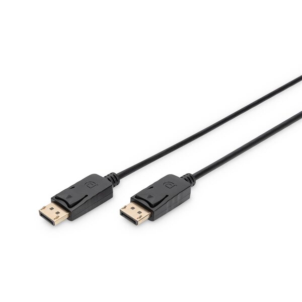 DIGITUS AK-340100-030-S - DisplayPort Anschlusskabel, DP St/St, 3.0m, m/Verriegelung, Ultra HD 4K, sw