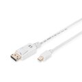 DIGITUS AK-340102-030-W - DisplayPort Anschlusskabel, mini DP - DP St/St, 3.0m, m/Verriegelung, DP 1.1a konform, we