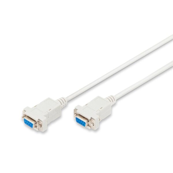 DIGITUS AK-610100-030-E - Zero-Modem Anschlusskabel, D-Sub9 Bu/Bu, 3.0m, Schnapphauben, b