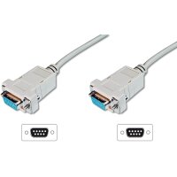 DIGITUS AK-610100-030-E - Zero-Modem Anschlusskabel, D-Sub9 Bu/Bu, 3.0m, Schnapphauben, b