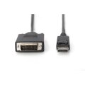 DIGITUS AK-340301-010-S - DisplayPort Adapterkabel, DP - DVI (24+1) St/St, 1.0m, m/lock, DP 1.1a kompatibel, CE, sw