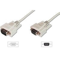 DIGITUS AK-610203-100-E - Datatransfer Verlängerungskabel, D-Sub9 St/Bu, 10.0m, Seriell, vergossen, be