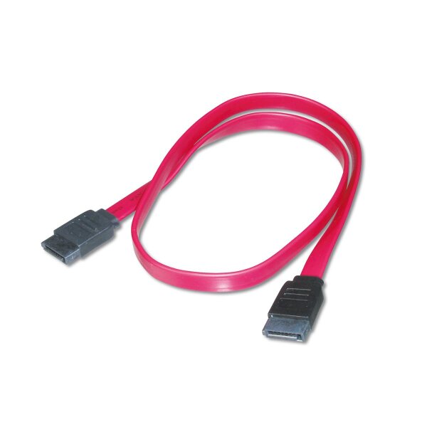 DIGITUS AK-400100-005-R - SATA Anschlusskabel, L-Typ Bu/Bu, 0.5m, gerade, SATA II/III, ro