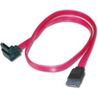 DIGITUS AK-400104-005-R - SATA Anschlusskabel, L-Typ Bu/Bu, 0.5m, 90ø l-gew.-gerade,SATA II/III, ro