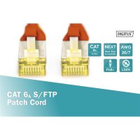 DK-1644-A-005/R - CAT 6A S-FTP Patchkabel, Cu, LSZH AWG 26/7,  0,5 m,  Rot