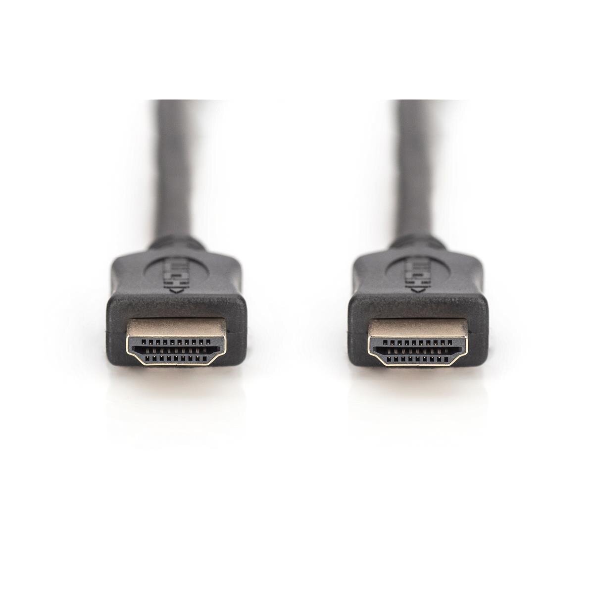 DIGITUS AK-330107-020-S - HDMI High Speed Anschlusskabel, Typ A St/St, 2.0m, Ultra HD 60p, gold, sw