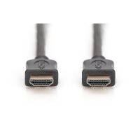DIGITUS AK-330107-020-S - HDMI High Speed Anschlusskabel, Typ A St/St, 2.0m, Ultra HD 60p, gold, sw