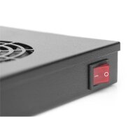 DIGITUS DN-19-FAN-4-HO-SW - Lüftereinheit für 483 mm (19")-Montage 4 Lüfter, Thermostat, Schalter, schwwarz (RAL 9005