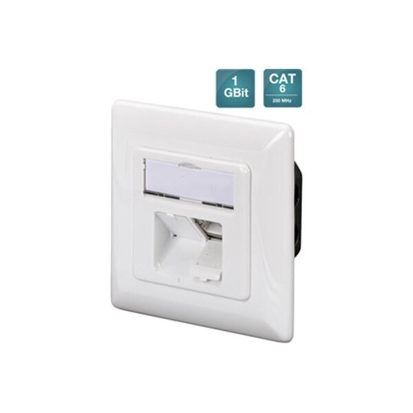 CAT.6  Datendose,2xRJ45,UP Reinweiß, STP, horizontal