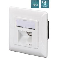 CAT.6  Datendose,2xRJ45,UP Reinweiß, STP, horizontal