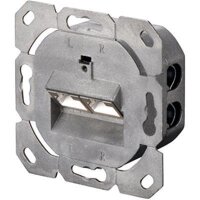 CAT.6  Datendose,2xRJ45,UP Reinweiß, STP, horizontal