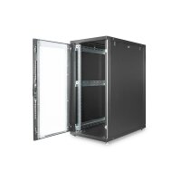 DIGITUS DN-19-SRV-26U-B-G-1 - 26HE Serverschrank, Unique Serie, 1340x600x1000 mm Stahl-Fronttür mit Plexiglas, schwarz (RAL 9005)