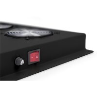 DIGITUS DN-19-FAN-2-B-N - Dachlüftereinheit für Unique Netzwerk & Dynamic 2 Lüfter, Thermostat, Schalter, Schwarz(RAL 9005)
