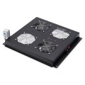 DIGITUS DN-19-FAN-2-B-N - Dachlüftereinheit für Unique Netzwerk & Dynamic 2 Lüfter, Thermostat, Schalter, Schwarz(RAL 9005)