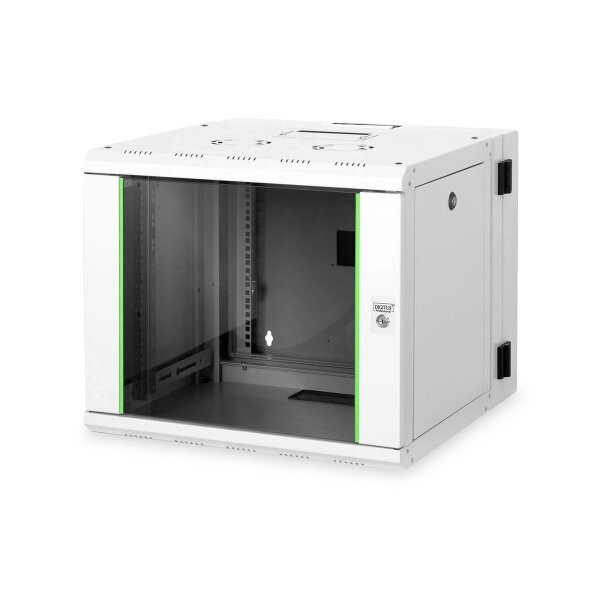 DIGITUS DN-19-09U-3 - 9HE Wandgehäuse, Unique , 509x600x600mm zweiteilig, schwenkbar, Grau ( RAL 7035)