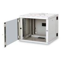 DIGITUS DN-19-09U-3 - 9HE Wandgehäuse, Unique , 509x600x600mm zweiteilig, schwenkbar, Grau ( RAL 7035)