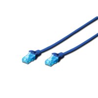 DIGITUS DK-1512-005/B - CAT 5e U-UTP Patchkabel, PVC AWG 26/7, Länge 0,5 m, Blau
