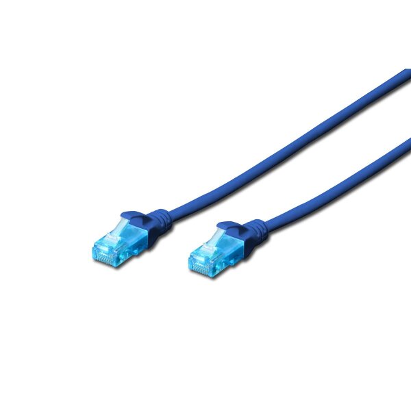 DIGITUS DK-1512-005/B - CAT 5e U-UTP Patchkabel, PVC AWG 26/7, Länge 0,5 m, Blau
