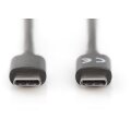 DIGITUS AK-300138-018-S - USB Type-C Anschlusskabel, Type-C - C St/St, 1.8m, 3A, 480MB, 2.0 Version, sw