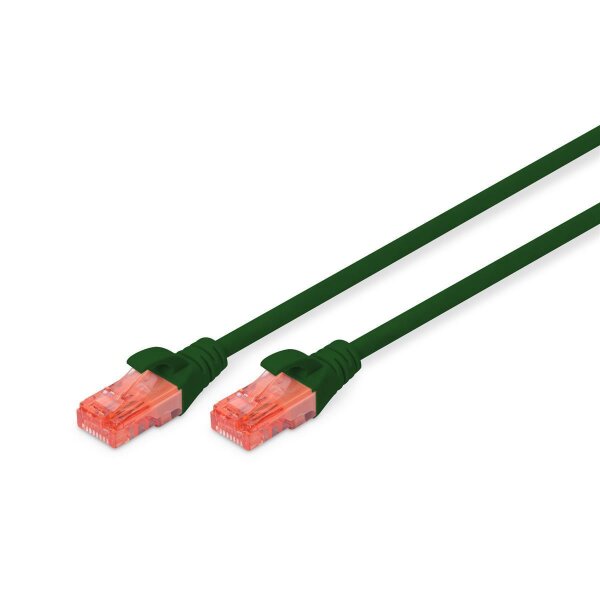 DIGITUS DK-1617-100/G - CAT 6 U-UTP Patchkabel, Cu, LSZH AWG 26/7, Länge 10 m, Farbe Grün