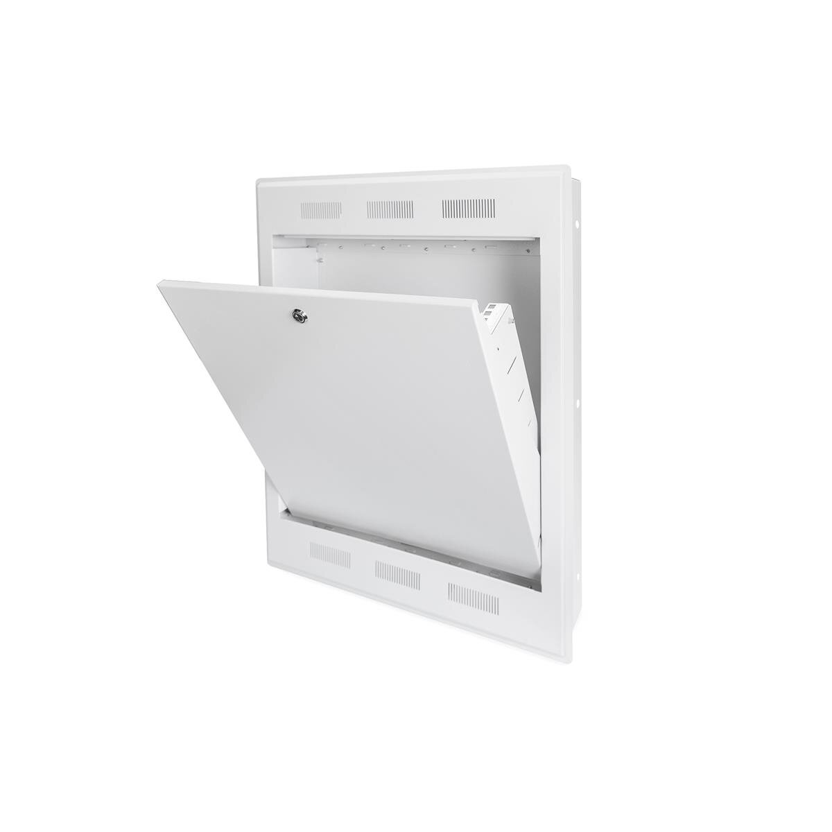 DIGITUS DN-19-WM-FLSH-127 - Wandgehäuse, bündige Montage, ausschwenkbar 778x628x127 mm, 2HE, Farbe grau (RAL 7035)