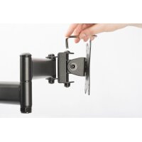DIGITUS DA-90349 - Dualmonitor Tisch-Klemmhalterung, 15-27", schwarz max. load 2x8Kg,VESA max100x100