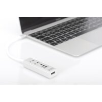 DIGITUS DA-70243 - USB 2.0 Type-C HUB mit Kartenleser 3x...