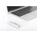 DIGITUS DA-70243 - USB 2.0 Type-C HUB mit Kartenleser 3x USB 2.0. 1x SD, 1x MicroSD Port, Aluminium
