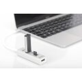 DIGITUS DA-70243 - USB 2.0 Type-C HUB mit Kartenleser 3x USB 2.0. 1x SD, 1x MicroSD Port, Aluminium