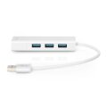 DIGITUS DA-70250-1 - USB 3.0, 3-Port HUB & Gigabit LAN Adapter 3xUSB A/F,1xUSB A/M,1xRJ45 LAN, Win/Mac OS
