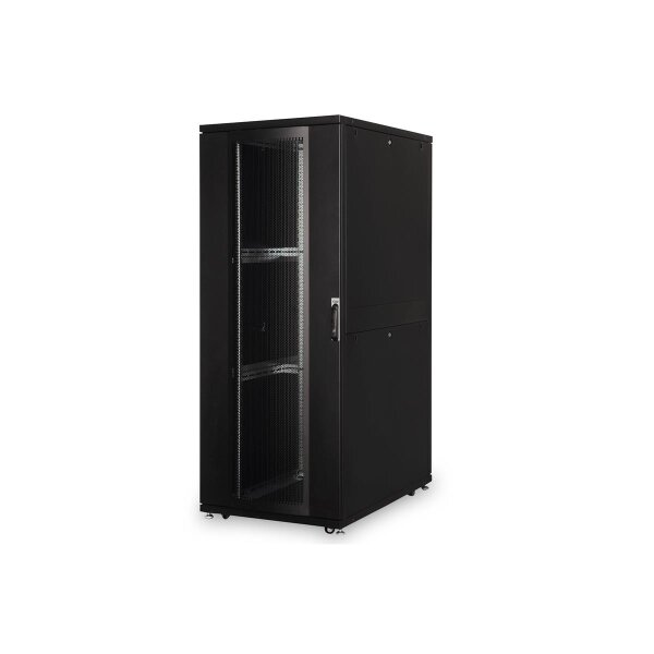 DIGITUS DN-19-SRV-42U-8/12B - 42HE Serverschrank, Unique, 2050x800x1200 mm perforierte Stahltüren, Farbe schwarz (RAL 9005)