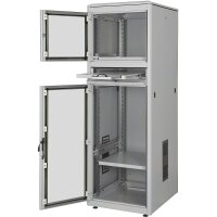 36HE Industrie-PC- Schrank, IP54, 1780x600x800 mm Glastürversion, Farbe grau ( RAL 7035)