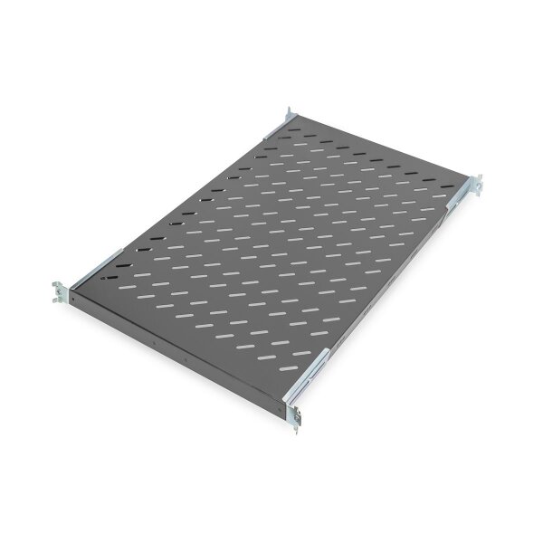 DIGITUS DN-19-TRAY1-1000-ECB - 1HE Fachboden festeinb. f. Schr. ab 1000 mm Tiefe 44x486x770 mm, bis 50 kg, schwarz (RAL 9005)