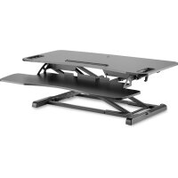 DIGITUS DA-90380-1 - Höhenverstellbarer Sitz- Steh Arbeitsplatz 95x61x11-46cm, Tastatur und Mausablage