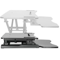 DIGITUS DA-90380-1 - Höhenverstellbarer Sitz- Steh Arbeitsplatz 95x61x11-46cm, Tastatur und Mausablage
