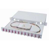 DIGITUS DN-96321-4 - LWL Spleißbox, 1HE, bestückt, 12x SC DX, OM4 inkl. Spleißkass., gefärbte Pigtails, Kupplungen