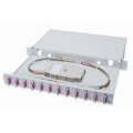 DIGITUS DN-96321-4 - LWL Spleißbox, 1HE, bestückt, 12x SC DX, OM4 inkl. Spleißkass., gefärbte Pigtails, Kupplungen