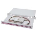 DIGITUS DN-96332-4 - LWL Spleißbox, 1HE, bestückt, 24x LC DX, OM4 inkl. Spleißkass., gefärbte Pigtails, Kupplungen