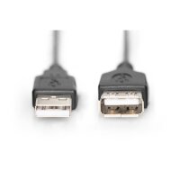 DIGITUS AK-300200-018-S - USB Verlängerungskabel, Typ A St/Bu, 1.8m, USB 2.0 geeignet, sw