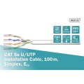 DIGITUS DK-1511-V-1-1 - CAT 5e U-UTP Installationskabel, 100 MHz Eca (PVC), AWG 24/1, 100 m Karton, Sx, Grau