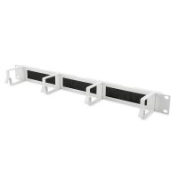 DIGITUS DN-97662 - 1HE Kabelrangierpanel mit Bürstenleisten 4x Aluminium Kabelf.bü. 44x60 mm, grau (RAL 7035)