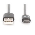 DIGITUS AK-300148-030-S - USB Typ-C Verbindungskabel, Typ C auf A St/ St, 3,0 m, 3A, 480MB, 2.0 Version, sw