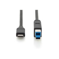 DIGITUS AK-300149-018-S - USB Type-C Verbindungskabel, Typ C auf B St/St, 1.8m, 3A, 5GB, 3.0 Version, sw