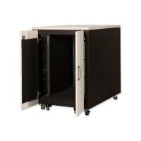 DIGITUS DN-19-17U-SO-M - 17HE SOUNDproof Schrank, 1000x750x1130 mm Holzdekor Ahorn, schwarz (RAL 9005)