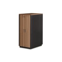 DIGITUS DN-19-32U-SO-T - 32HE SOUNDproof Schrank, 1666x750x1130 mm Holzdekor Teak, schwarz ( RAL 9005)