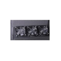 DIGITUS DN-19-32U-SO-T - 32HE SOUNDproof Schrank, 1666x750x1130 mm Holzdekor Teak, schwarz ( RAL 9005)