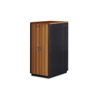 DIGITUS DN-19-32U-SO-W - 32HE SOUNDproof Schrank, 1666x750x1130 mm Holzdekor Walnuss, schwarz (RAL 9005)